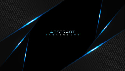 blue color glowing light lines dark abstract digital geometric luxury modern backdrop design element,use for cover design and award banner, business card and wallpaper template. - obrazy, fototapety, plakaty