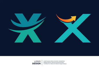Creative letter X financial investment logo design.