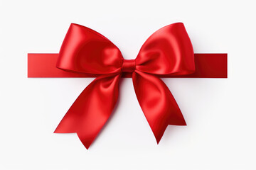 Fototapeta premium A red ribbon on a white backround