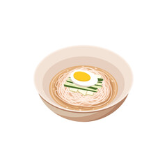Vector illustration of Naengmyeon Korean cold noodles