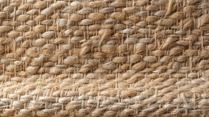 Jute hessian sackcloth canvas woven texture pattern background in light beige cream brown created with Generative Ai