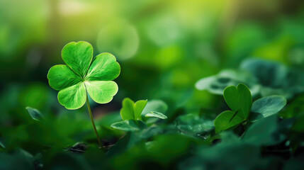 Fototapeta na wymiar green clover, shamrock, symbol, st. patrick's day, luck, nature, plant, irish national holiday, spring, march 17, flower, tradition, religious, background, postcard, leaves