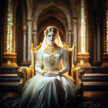 Beautiful woman in a wedding dress