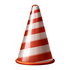 Traffic cone isolated on transparent background