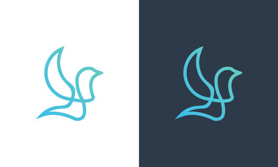 Fototapeta na wymiar bird icon infinity line style logo design vector