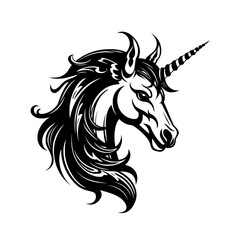 black vector unicorn