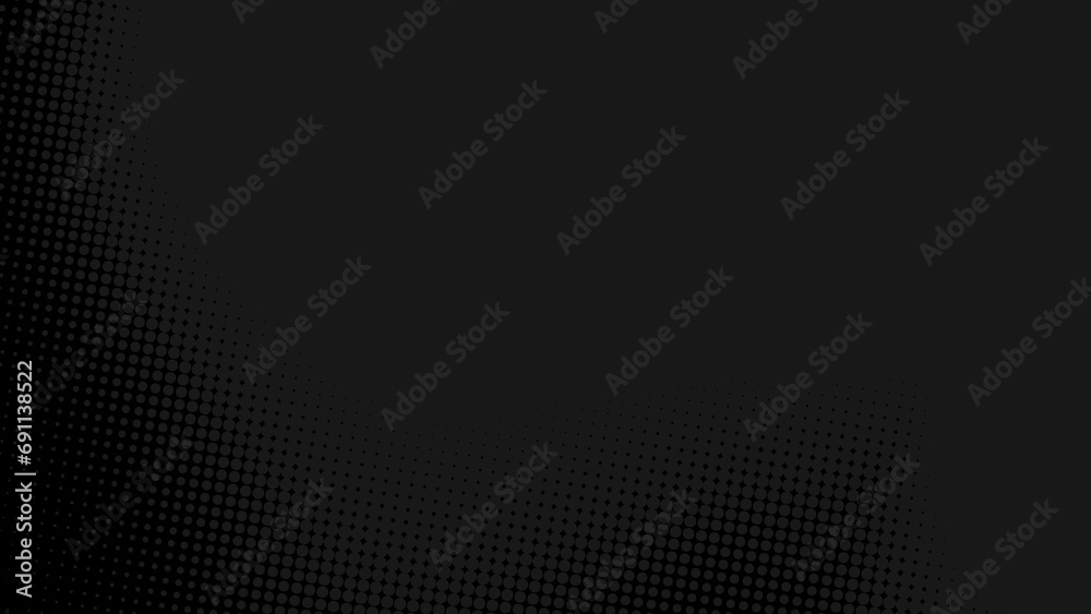 Poster abstract dots halftone black gray color pattern gradient texture background.