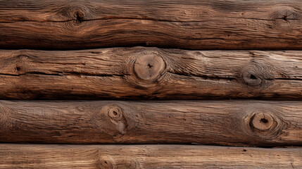 Seamless natural wood log cabin wall background texture created with Generative Ai