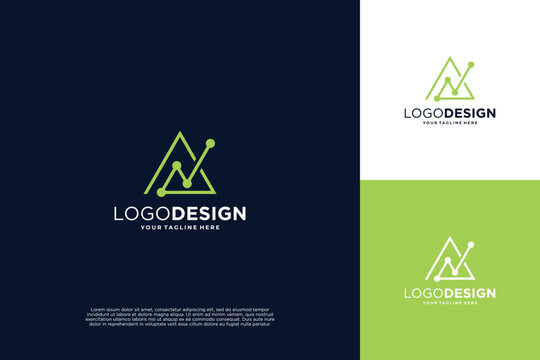 Letter N Financial Chart Logo Design. accounting, business, financial logo