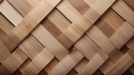 Deurstickers Seamless square grid wood lattice texture isolated on transparent background created with Generative Ai © Andrii Yablonskyi