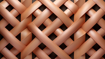 Seamless square grid wood lattice texture isolated on transparent background created with Generative Ai