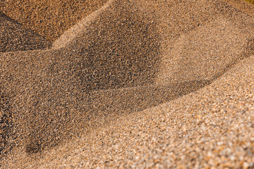 Texture of sand. Quarry factory construction mineral on open pit mine
