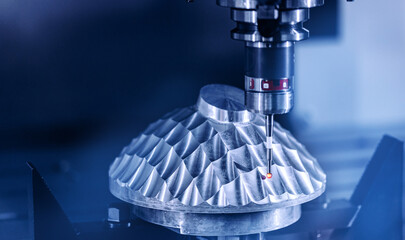 Quality control of drilling. Milling CNC machinery by Coordinate Measuring Machine for automotive...