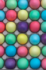 Easter still life with colored eggs