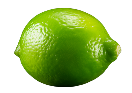 Limón lima en fondo transparente.