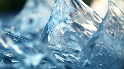 realistic macro close up photo of clear ice formation created with Generative Ai