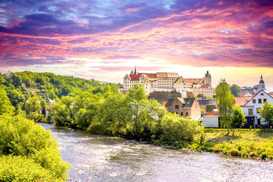 Blick &uuml;ber Colditz, Sachsen, Deutschland 