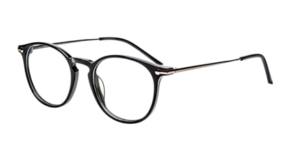 Poster A pair of classic, black-rimmed eyeglasses, focused on the clarity and simplicity of the design © steffenak