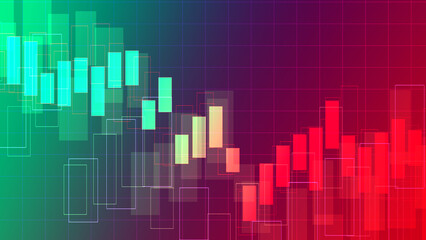 Abstract graph chart of stock market trade  business background.