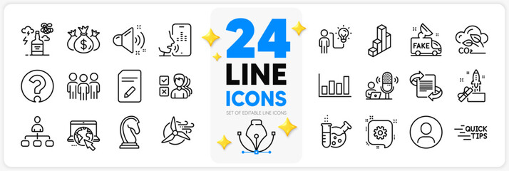Icons set of Alcohol addiction, Marketing strategy and Group line icons pack for app with Education, Marketing, 3d chart thin outline icon. Business idea, Check investment. Vector