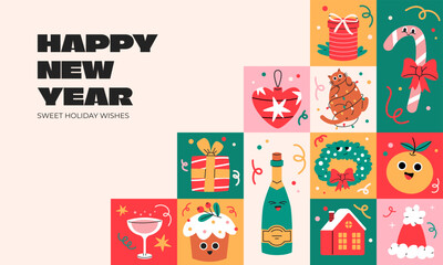 Merry Christmas background in geometric style