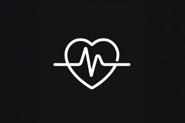 Heartbeat / heart beat pulse flat icon for medical apps and websites - obrazy, fototapety, plakaty