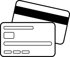 Cartoon Credit Card for Coloring Page. Bank Card. Financial savings. Business and Finance Concept. Vector illustration