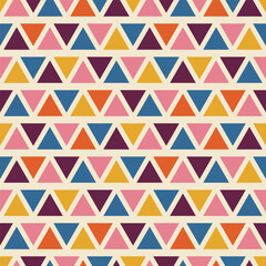 Abstract seamless pattern with colored triangles. Geometry pattern.