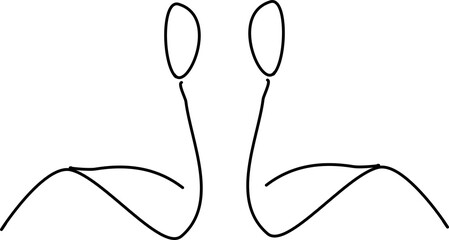 zwei Menschen figuren (beim Sitzen-R&uuml;ckseite-H&auml;nde)