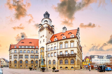 Obraz premium Rathaus, Altstadt, Döbeln, Sachsen, Deutschland 