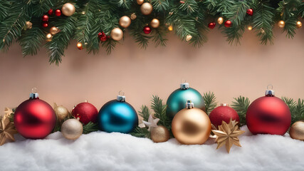 Fototapeta premium christmas tree and decorations