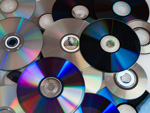 CD disk, old obsolete storage medium, close