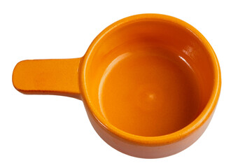 Ceramic clay cup bowl isolated on white background