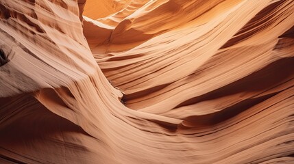 Obraz premium an abstract canyon sandstone wall, weathered, side view, orange hues, as a Horizontal background, room for copy, in a Natural landscape-themed, photorealistic illustration in JPG. Generative ai