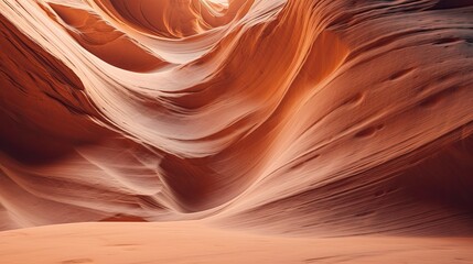 an abstract canyon sandstone wall, weathered, side view, orange hues, as a Horizontal background, room for copy, in a Natural landscape-themed, photorealistic illustration in JPG. Generative ai