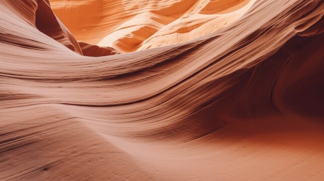 an abstract canyon sandstone wall, weathered, side view, orange hues, as a Horizontal background, room for copy, in a Natural landscape-themed, photorealistic illustration in JPG. Generative ai