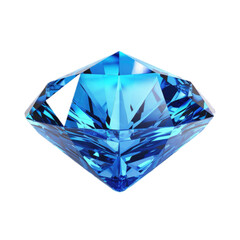 a Sapphire, a precious gemstone, in a side view, PNG, Jewelery-themed, isolated, and transparent photorealistic illustration. Generative ai