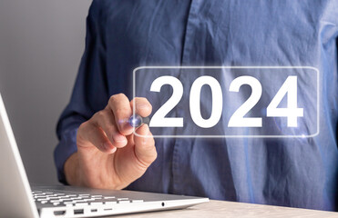 2024 New Year in business concept. Planning, forecasting future