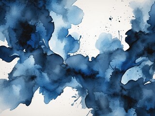 Black blue abstract watercolor. Dark blue art background with space for design