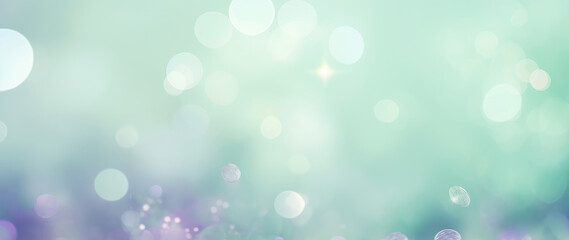 Abstract blur bokeh banner background. Lavender purple and sage green bokeh background