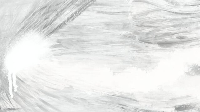 Abstract paint brush strokes animation video for background. Black and white painting textures are looping.