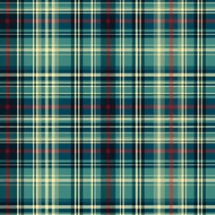 Fototapeta premium Turquoise tartan plaid textured pattern. Simple textile background