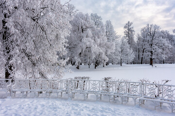 Winter in Catherine park, Tsarskoe Selo (Pushkin), Saint Petersburg, Russia