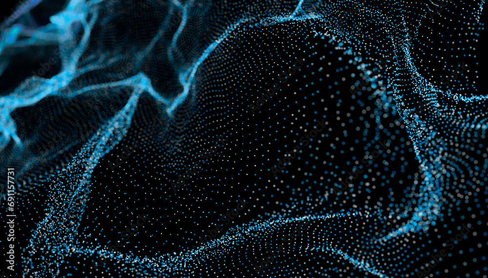 Poster abstract technology background made of mesh. dots