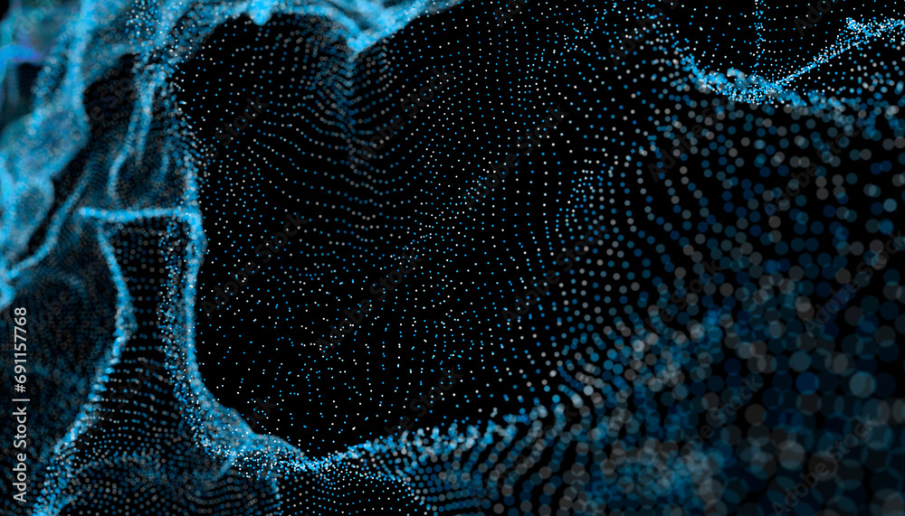 Wall mural abstract technology background made of mesh. dots
