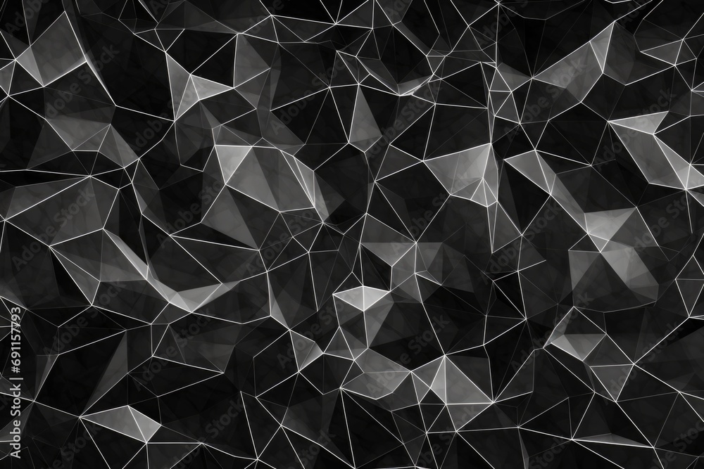 Poster A black and white photo featuring a collection of triangles. This versatile image can be used in various design projects