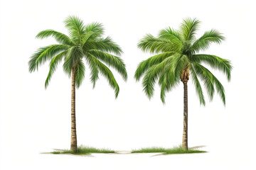 Obraz premium palm trees, two isolated on a white background