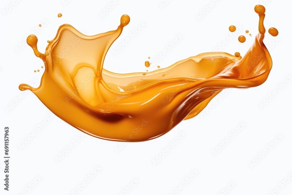 Poster A vibrant splash of liquid captured on a clean white background. Perfect for adding a dynamic touch to your design projects