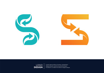 Simple letter S logo design for finance, investment, marketing.