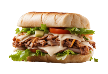 Shawarma sandwich isolated on transparent or white background